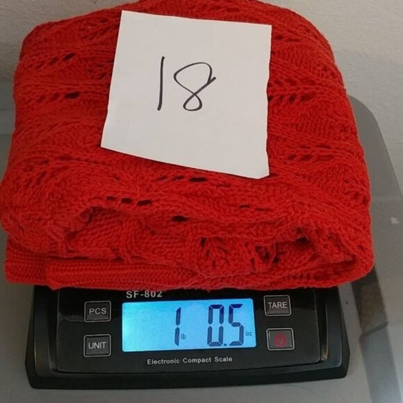 Cato Women's Orange Short Sleeved Semi Turtleneck Crochet Ribbed Sweater Size XL - Picture 8 of 8